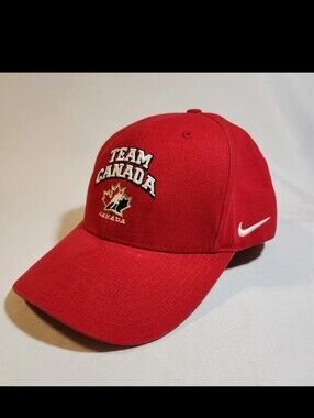 Vintage Y2K Nike Bauer Team Canada Hat Hockey Logo Red Adjustable Cap